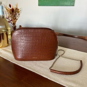 Sezane Croco Victor Bag in Camel